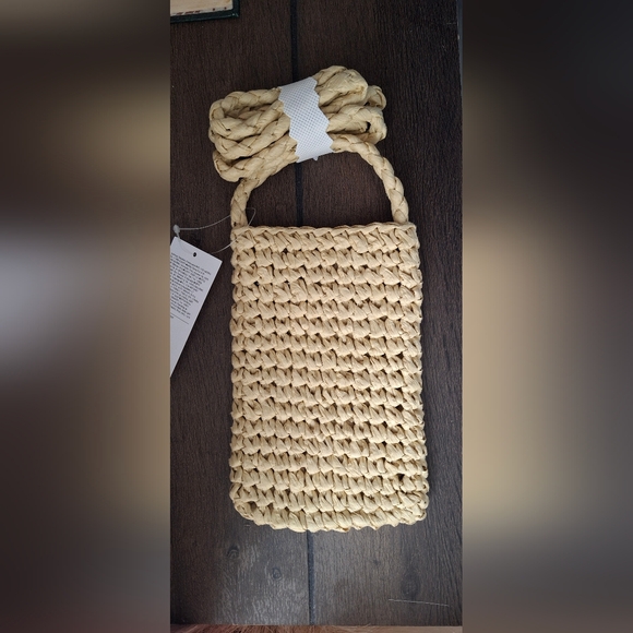 Straw-Paper Crochet Crossbody Bag for Women Boho Travel Summer Tropical - Picture 3 of 3